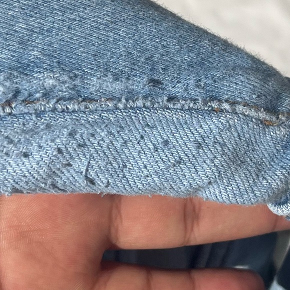 Forever 21 all blue denim stretch distressed butterfly buttons skinny jeans - Picture 3 of 8